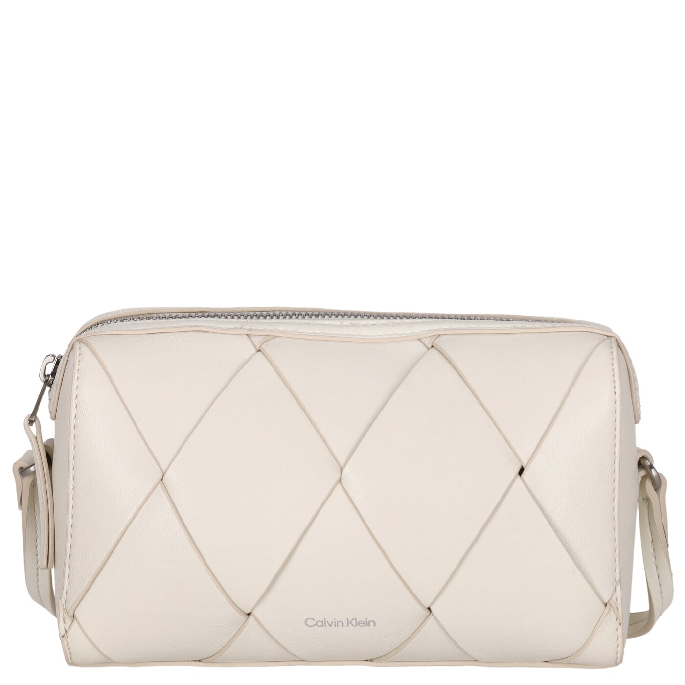 Calvin Klein Umhängetasche CK Woven Camera Bag chalk, Damen Handtasche weiss aus Kunstleder