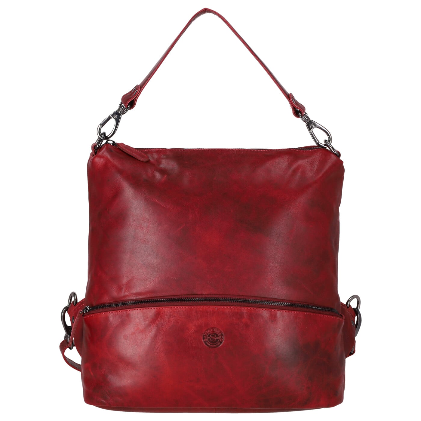 Sattlers & Co. Damenrucksack The Barn Mistral 2in1 red, Damen Handtasche rot aus Leder