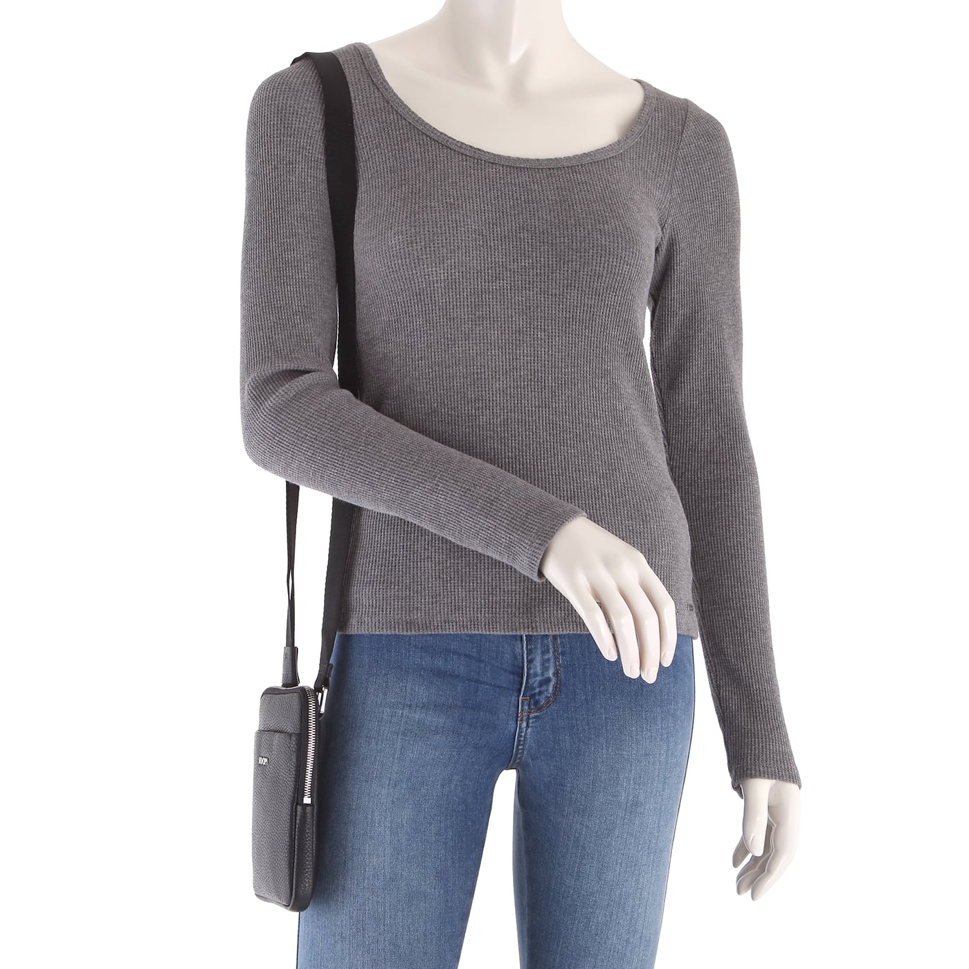 Joop! Cardona Medon Shoulderbag XSVZ – Borsa A Tracolla In Pelle Nera, Con Scomparto Imbottito Per Tablet, Tracolla Regolabile