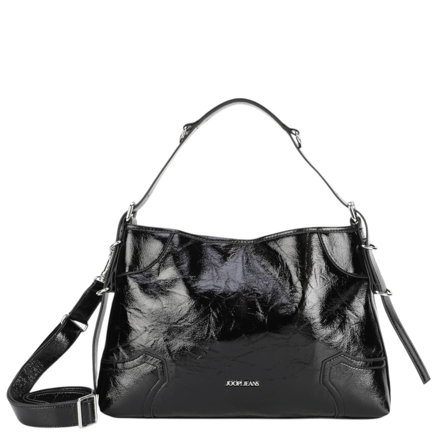 Joop Jeans Beuteltasche Massa Aubrey Hobo MHO black, Damen Handtasche schwarz aus Polyester