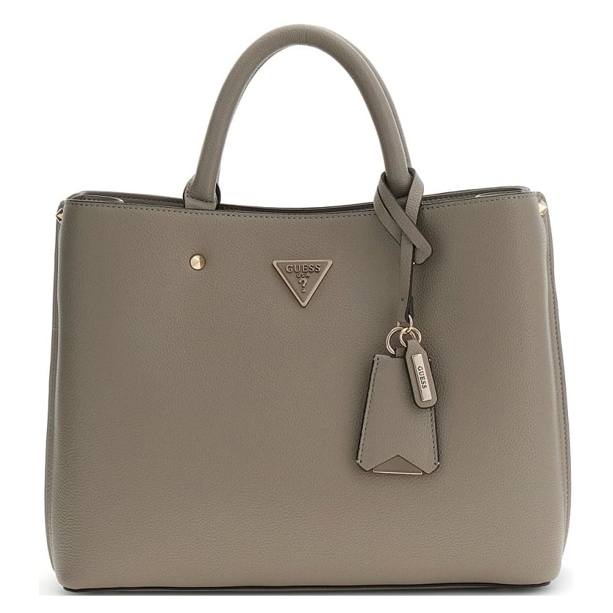 Guess Henkeltasche Meridian II Girlfriend Satchel (HWBG) dark taupe, Damen Handtasche grau aus Kunstleder