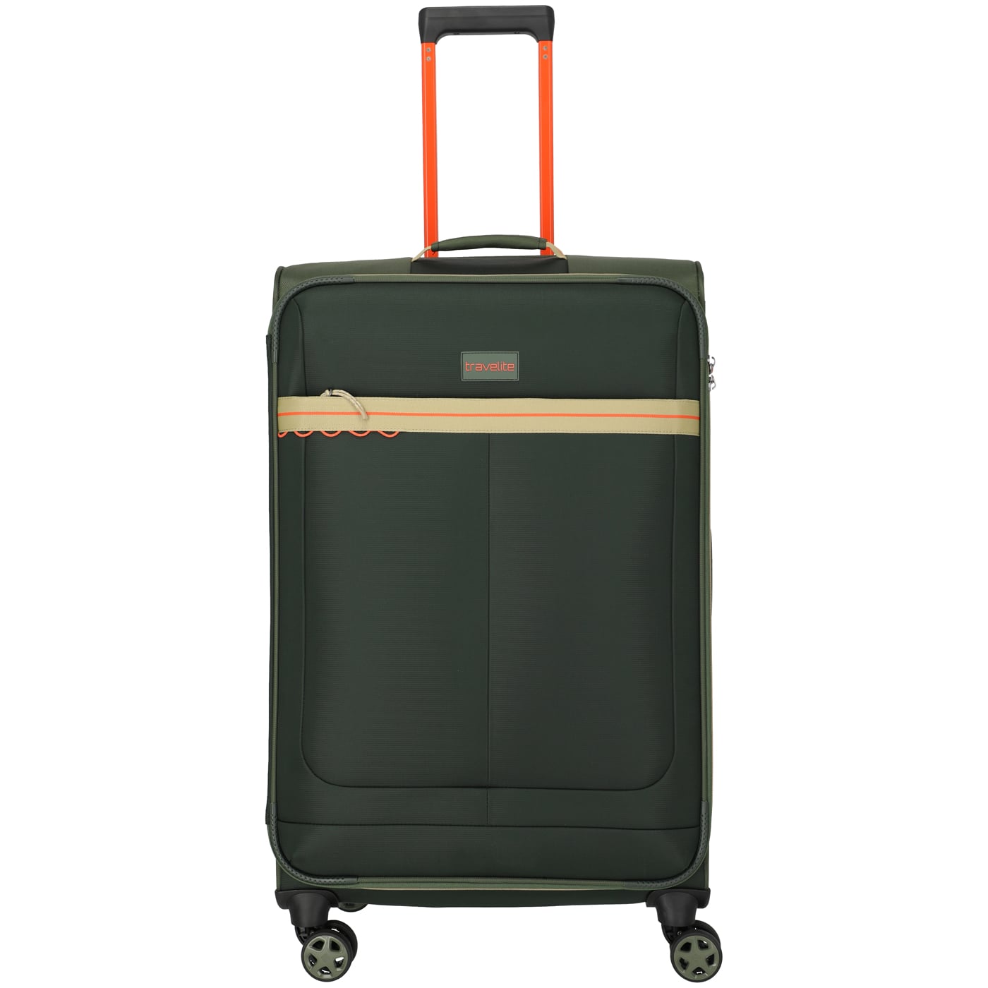 Travelite Color Craze Trolley 4W L exp. 77cm olive, 3,40kg leichter Polyester Stoffkoffer, Koffer olive