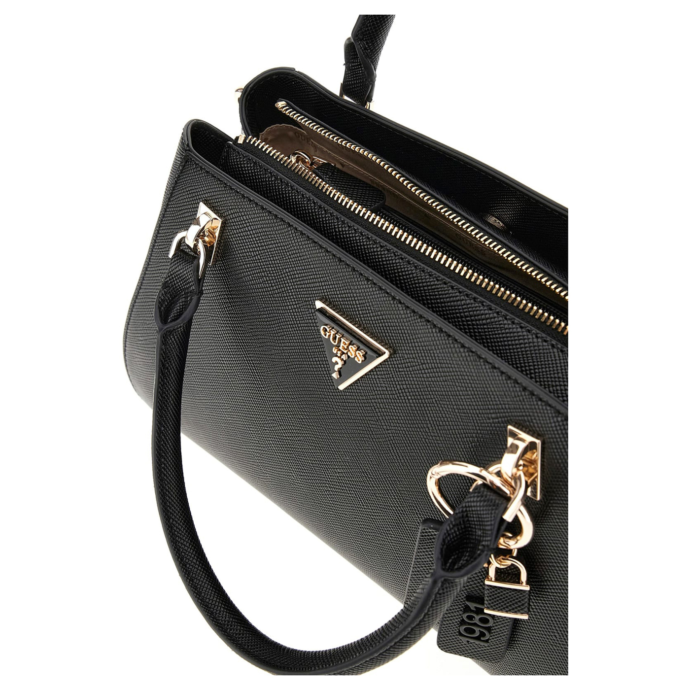 Pochette GUESS HULL Medium - Noir - Format Moyen Fermeture Éclair