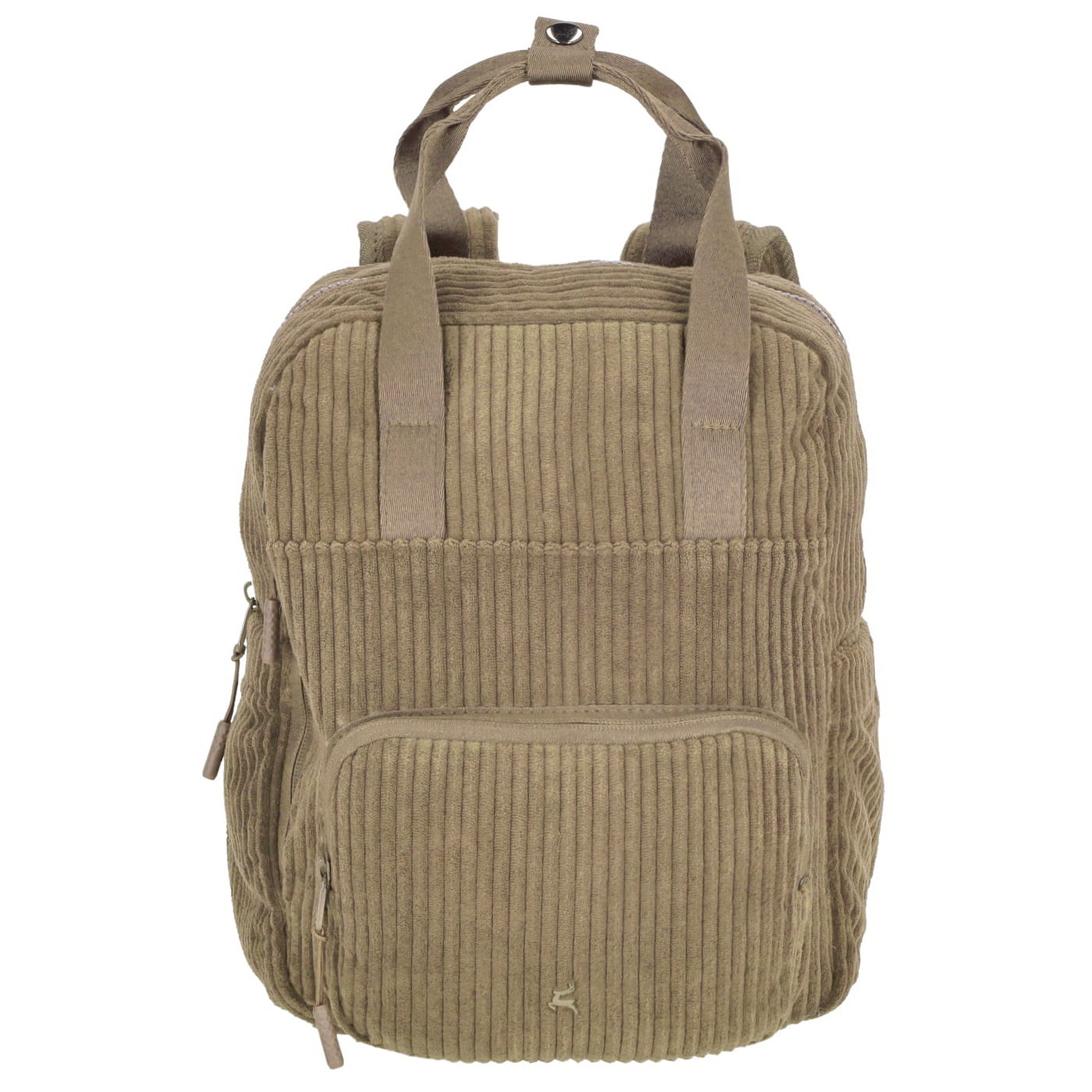 Prato Damenrucksack Corduroy SC15 khaki, Damen Handtasche beige aus Baumwolle