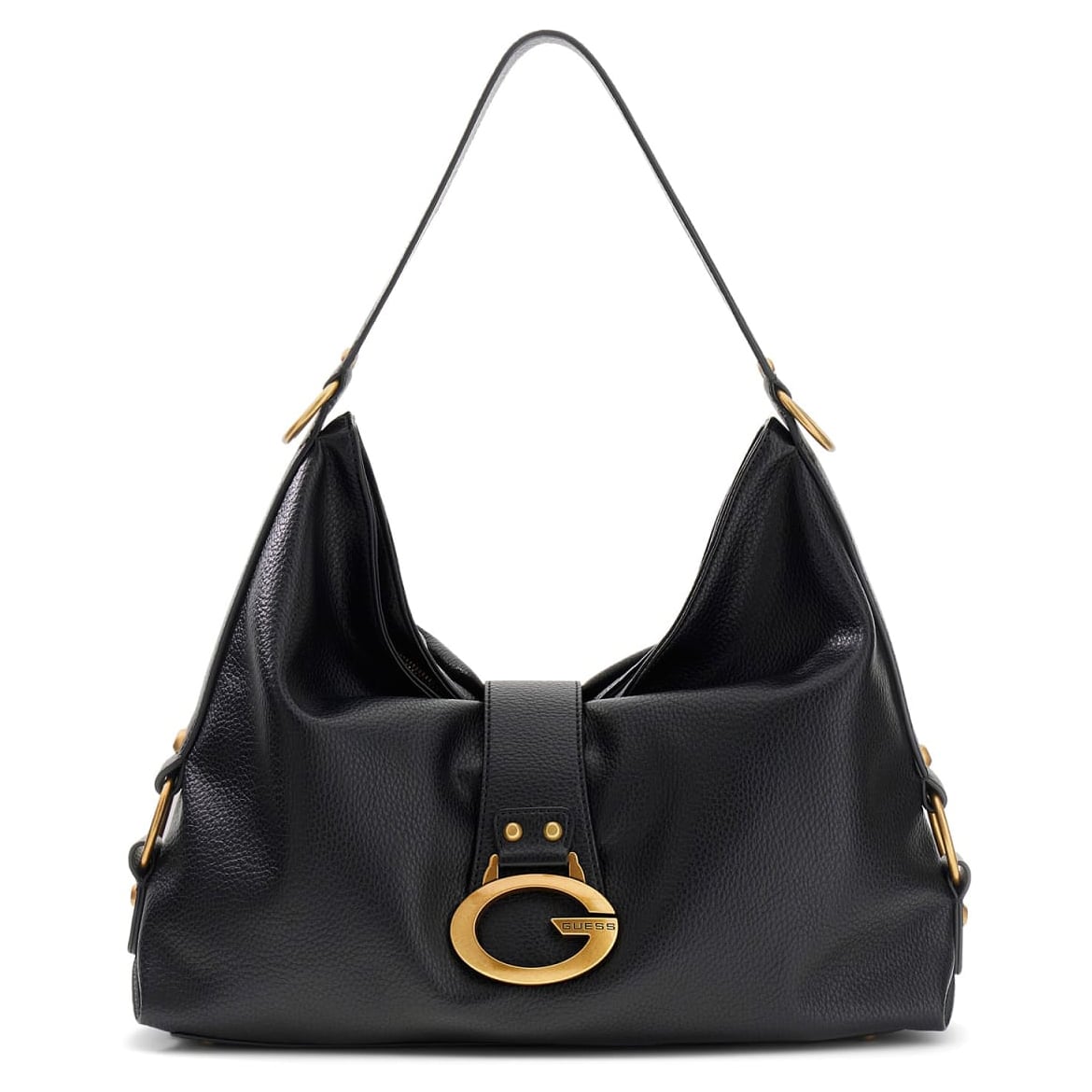 Guess Beuteltasche Camden Shoulder Bag L (HWBB) black, Damen Handtasche schwarz aus Kunstleder