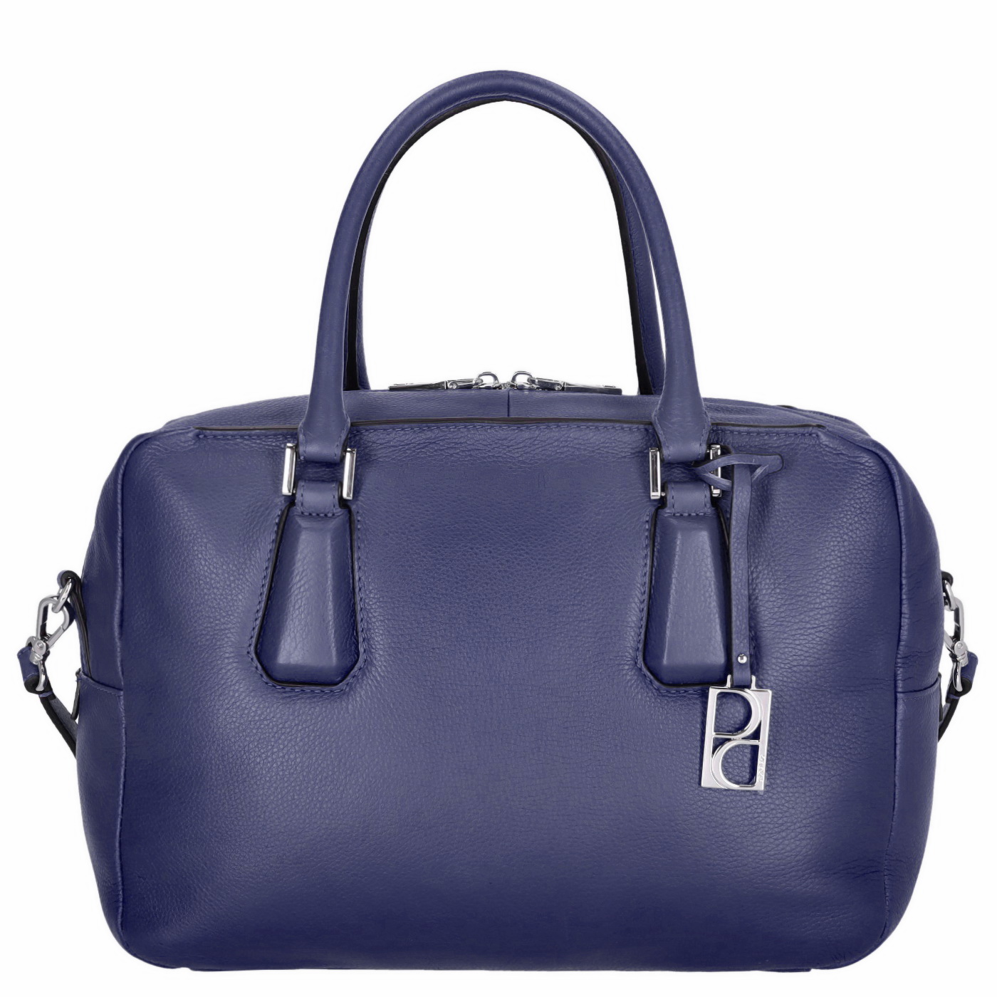 Palio Henkeltasche Kameko Bowling Bag M 12058 dark blue, Damen Handtasche blau aus Leder