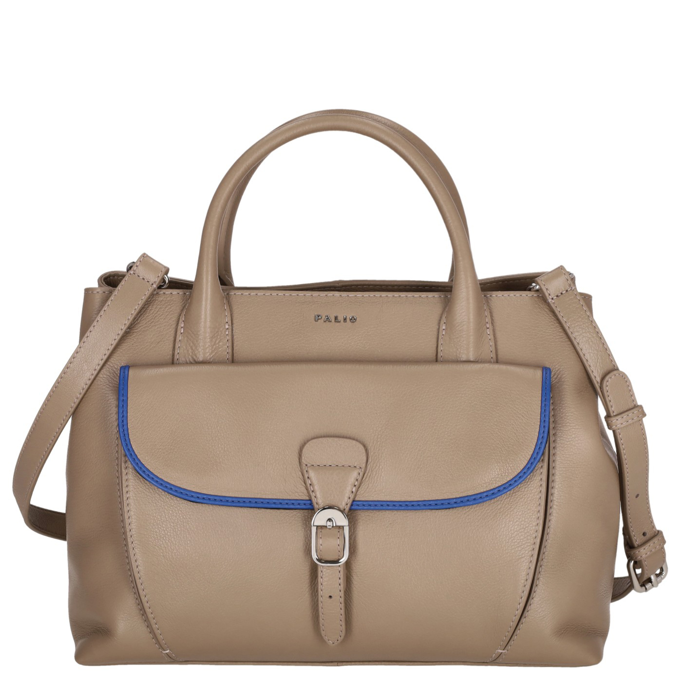 Palio Henkeltasche Suki 12046 taupe, Damen Handtasche beige aus Leder