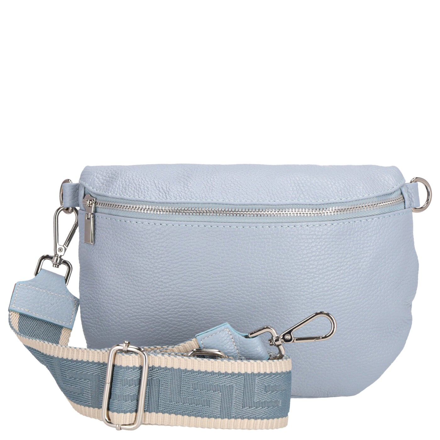 KENORADA Umhängetasche H3 hellblau, Damen Handtasche blau aus Leder