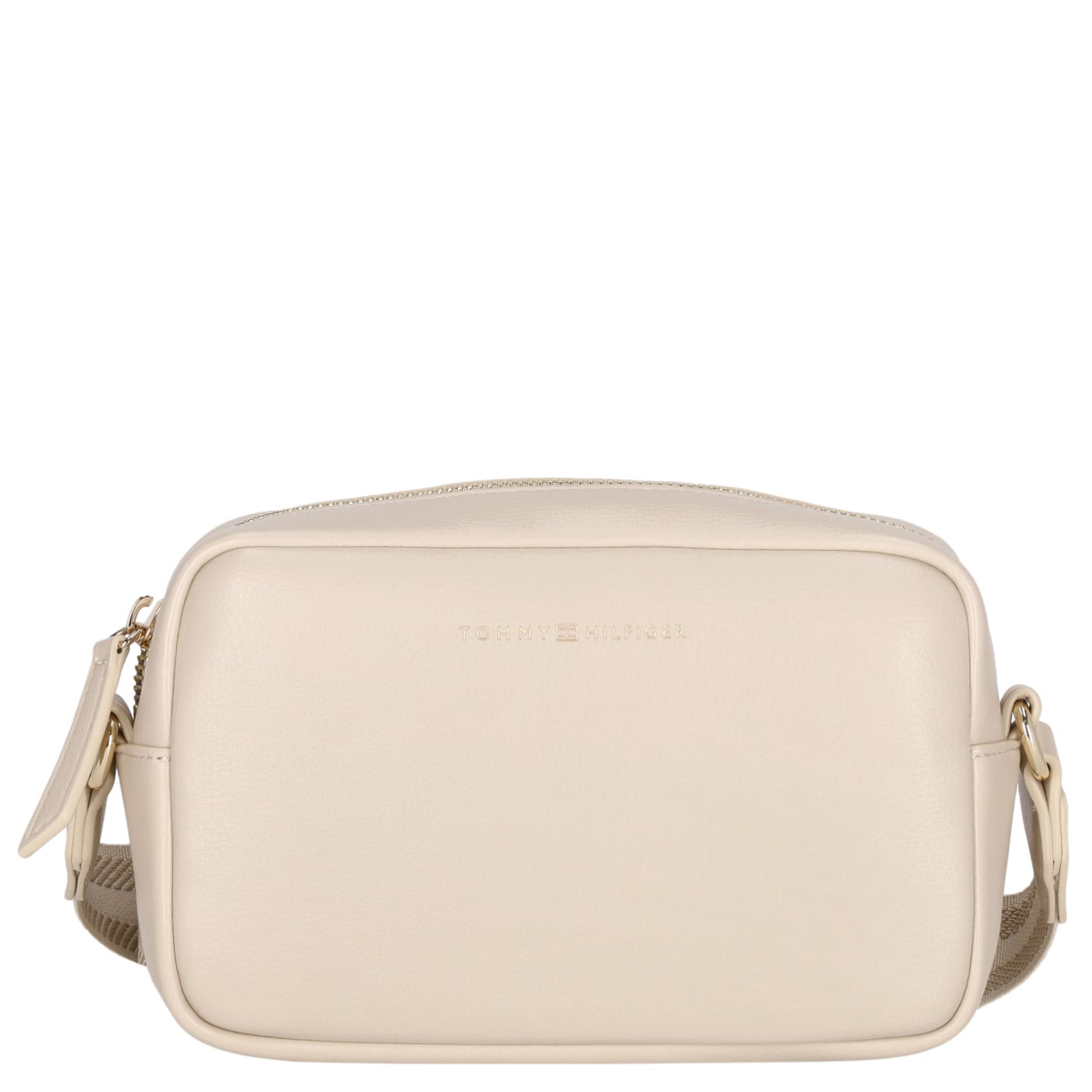 Tommy Hilfiger Umhängetasche TH Logotape Camera Bag classic beige, Damen Handtasche beige aus Kunstleder