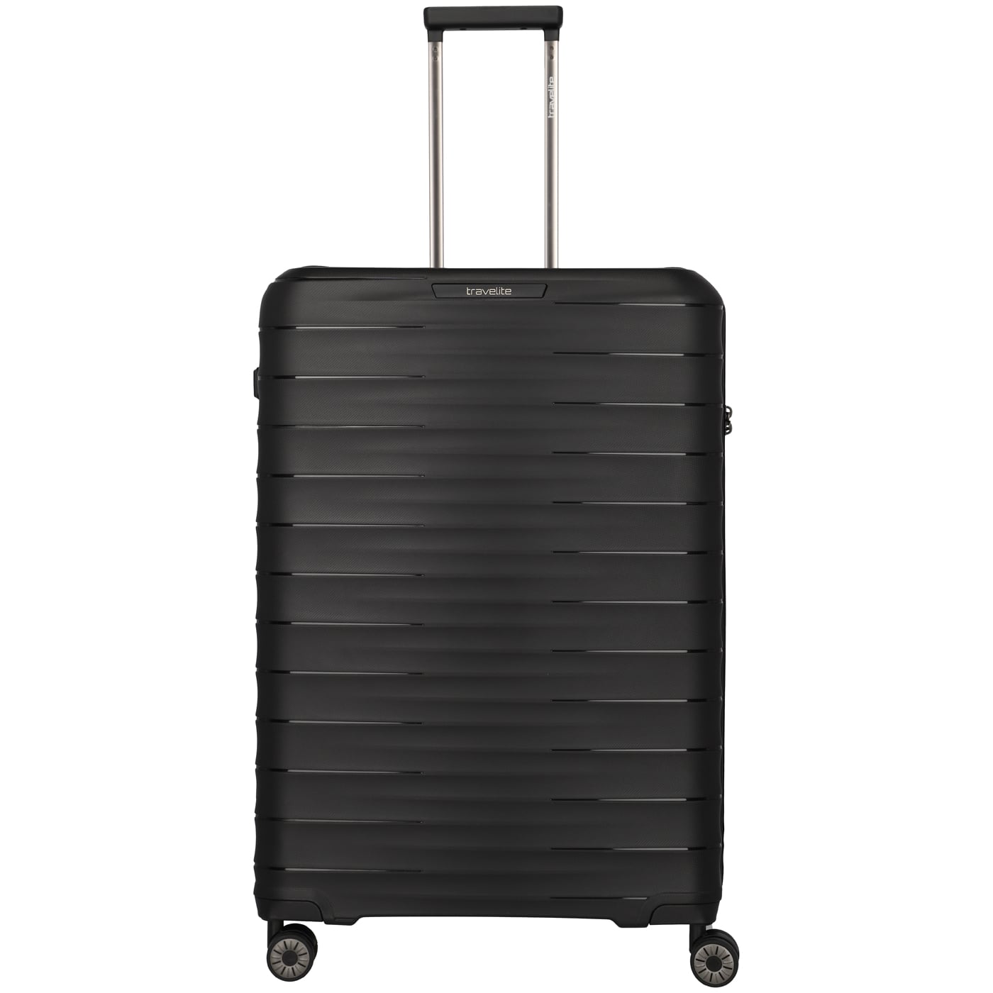 Travelite Trolley Mooby 4w L 77cm schwarz, 3,70kg leichter Polypropylen Hartschalenkoffer, Koffer schwarz