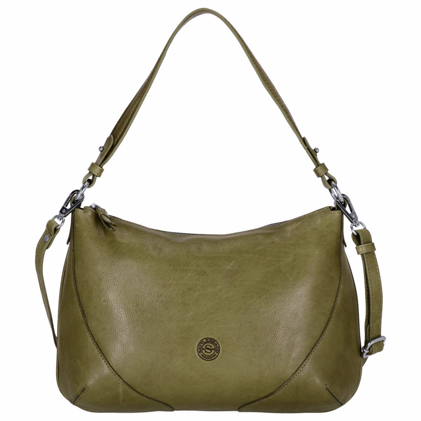 Sattlers & Co. Beuteltasche The Cowstep Figara oliv, Damen Handtasche olive aus Leder