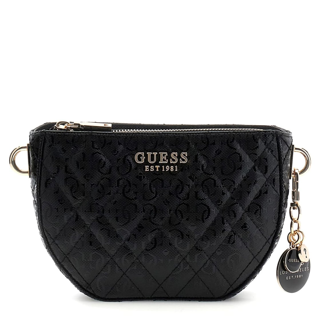 Guess Umhängetasche Isemay Mini Crossbody (HWGG) black, Damen Handtasche schwarz aus Kunstleder
