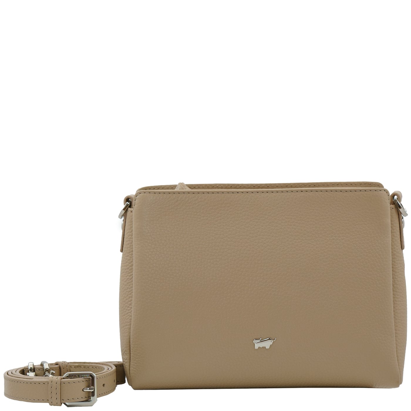Braun Büffel Umhängetasche Hanna RV creme, Damen Handtasche beige aus Leder