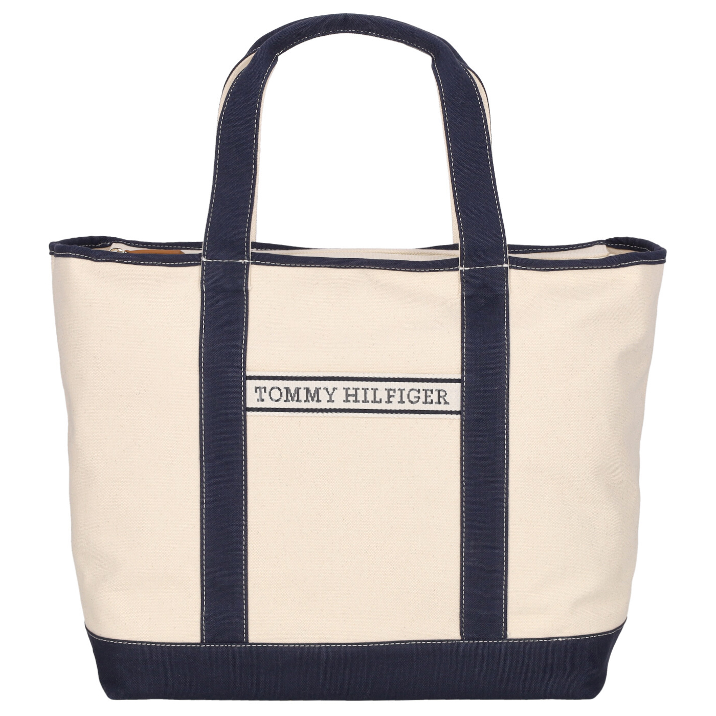 Tommy Hilfiger Shopper TH Summer Canvas Tote space blue, Damen Handtasche weiss aus Baumwolle