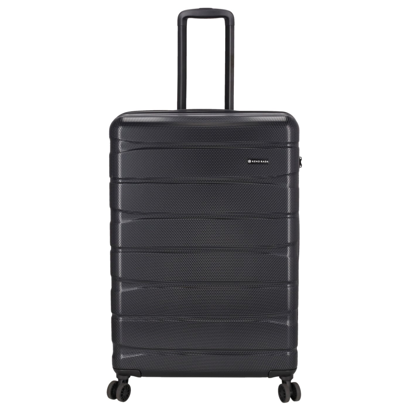 KENORADA Trolley Wave Spinner L 77cm schwarz, 4,30kg leichter ABS Hartschalenkoffer, Koffer schwarz
