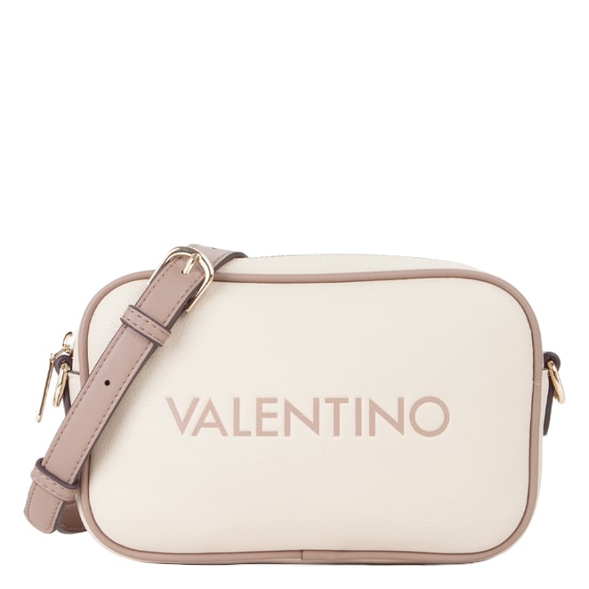 Valentino Umhängetasche Wilk Camera Bag ecru/taupe, Damen Handtasche weiss aus Kunstleder