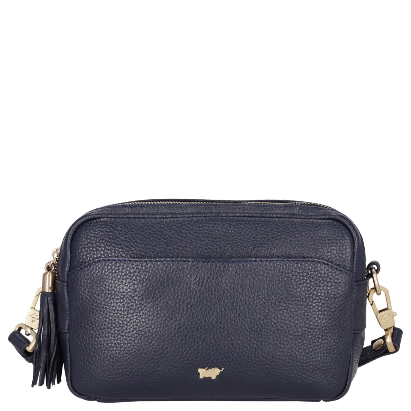Braun Büffel Umhängetasche Hanna navy, Damen Handtasche blau aus Leder
