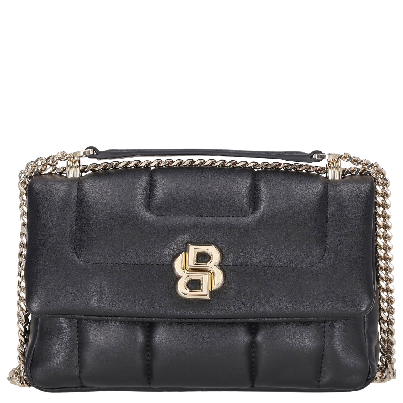 BOSS Umhängetasche B ICON Shoulder Bag M black, Damen Handtasche schwarz aus Kunstleder