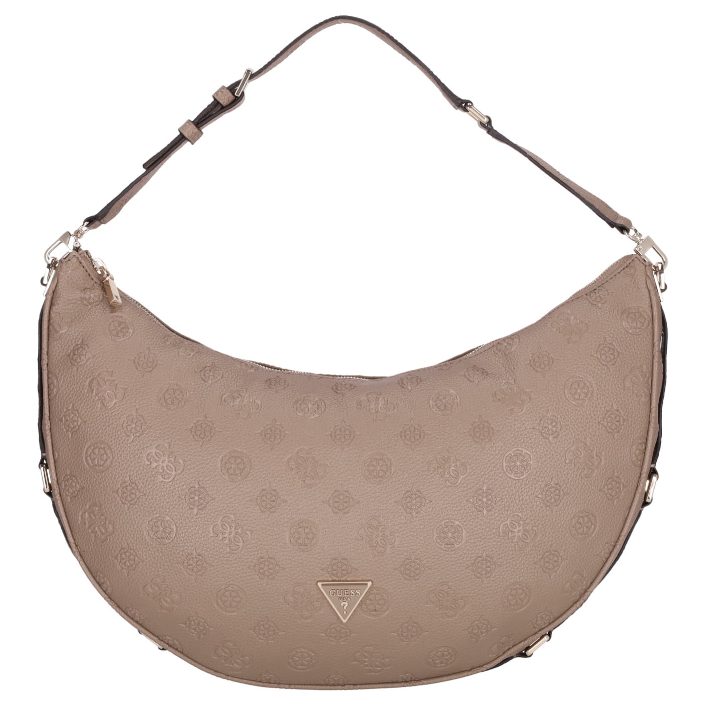 Guess Beuteltasche Cresidia Large Hobo dark taupe, Damen Handtasche braun aus Kunstleder