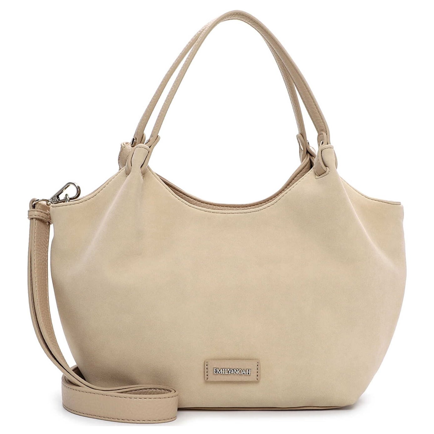 Emily & Noah Henkeltasche Jeanna S beige, Damen Handtasche beige aus Kunstleder