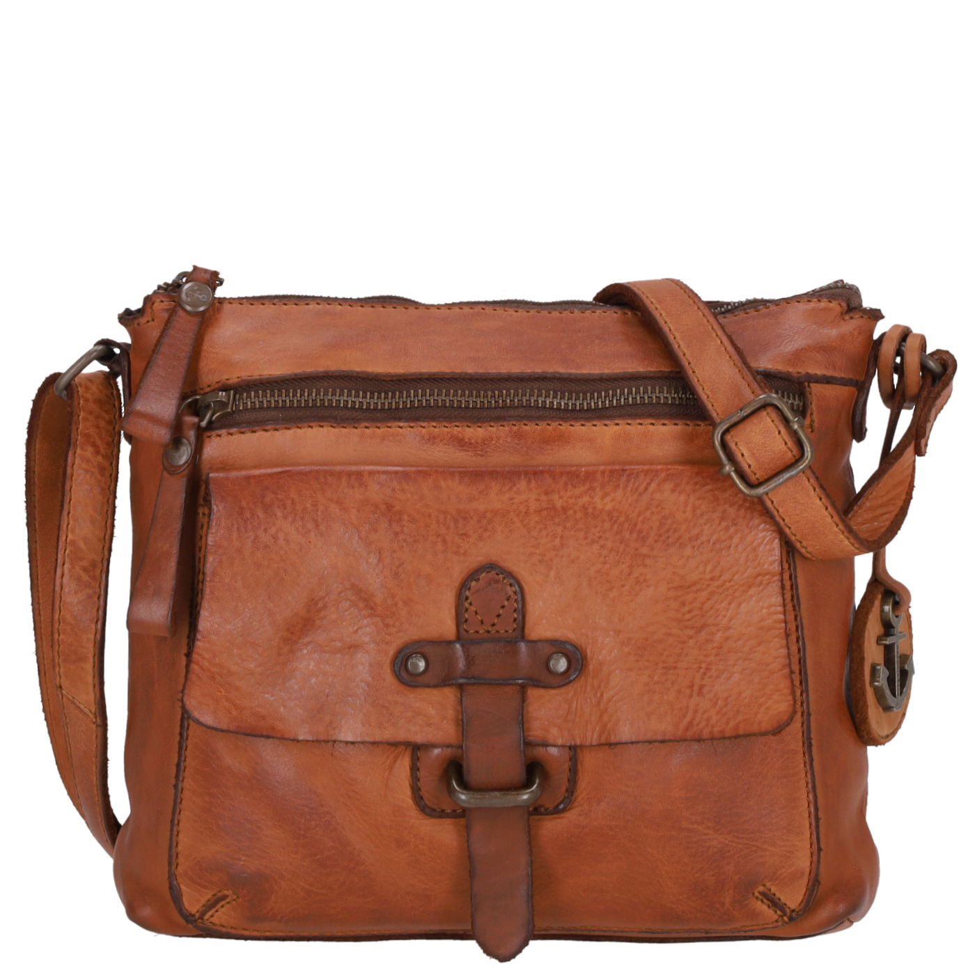 Harbour 2nd Umhängetasche UrbanPoets Hayden charming cognac, Damen Handtasche braun aus Leder