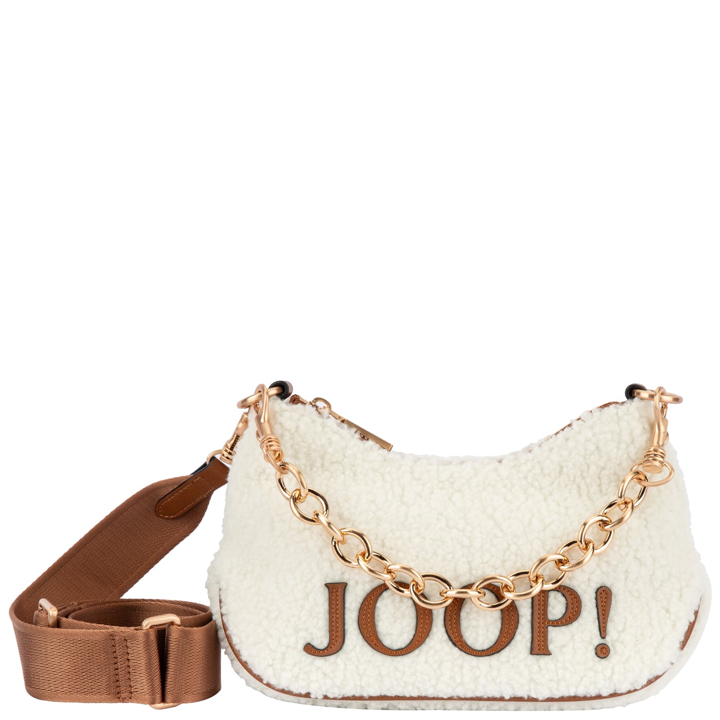 Joop Beuteltasche Lanoso Aimee Shoulderbag SHZ offwhite, Damen Handtasche weiss aus Polyester