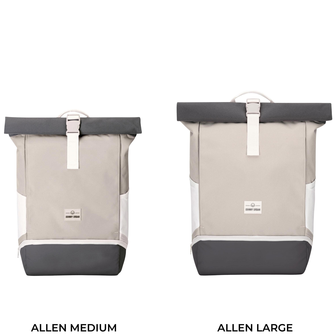 JOHNNY URBAN Rucksack Allen Rolltop Medium sand-grau Koffer-to-go
