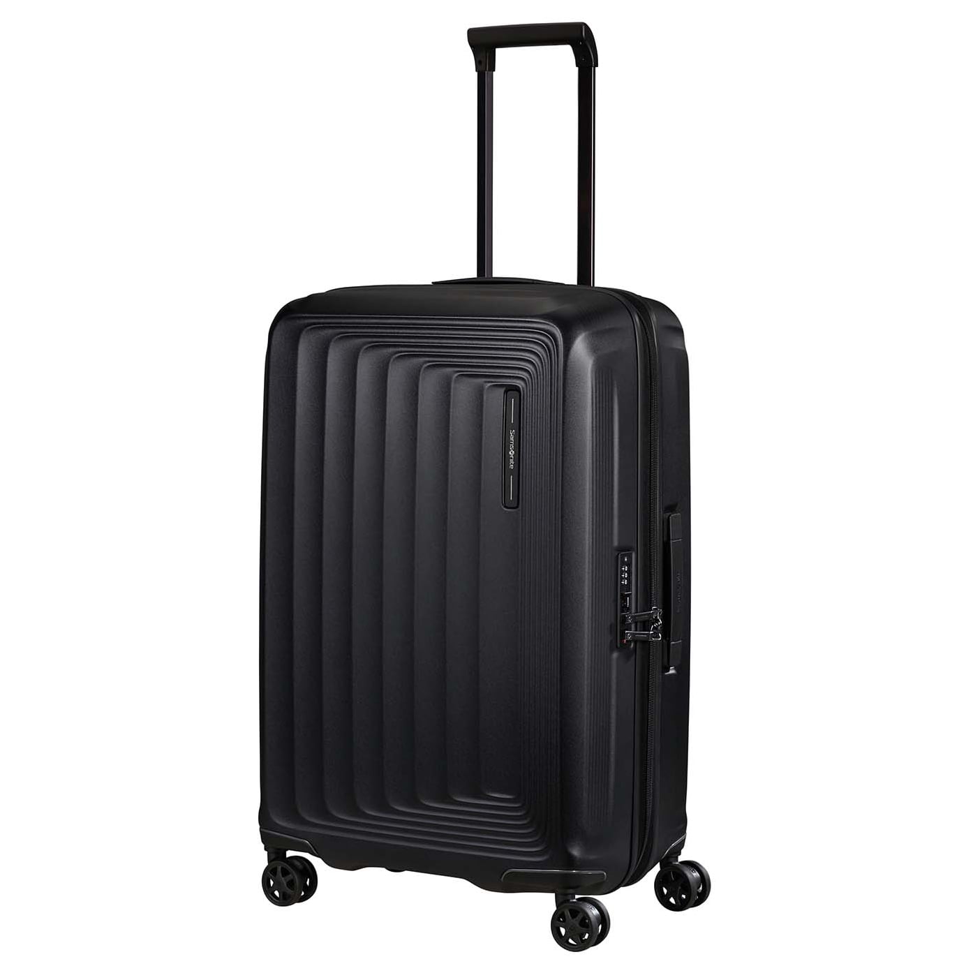 Samsonite Trolley Nuon Spinner Exp 69cm Matt Graphite, 3,11kg leichter Polycarbonat Hartschalenkoffer, Koffer schwarz