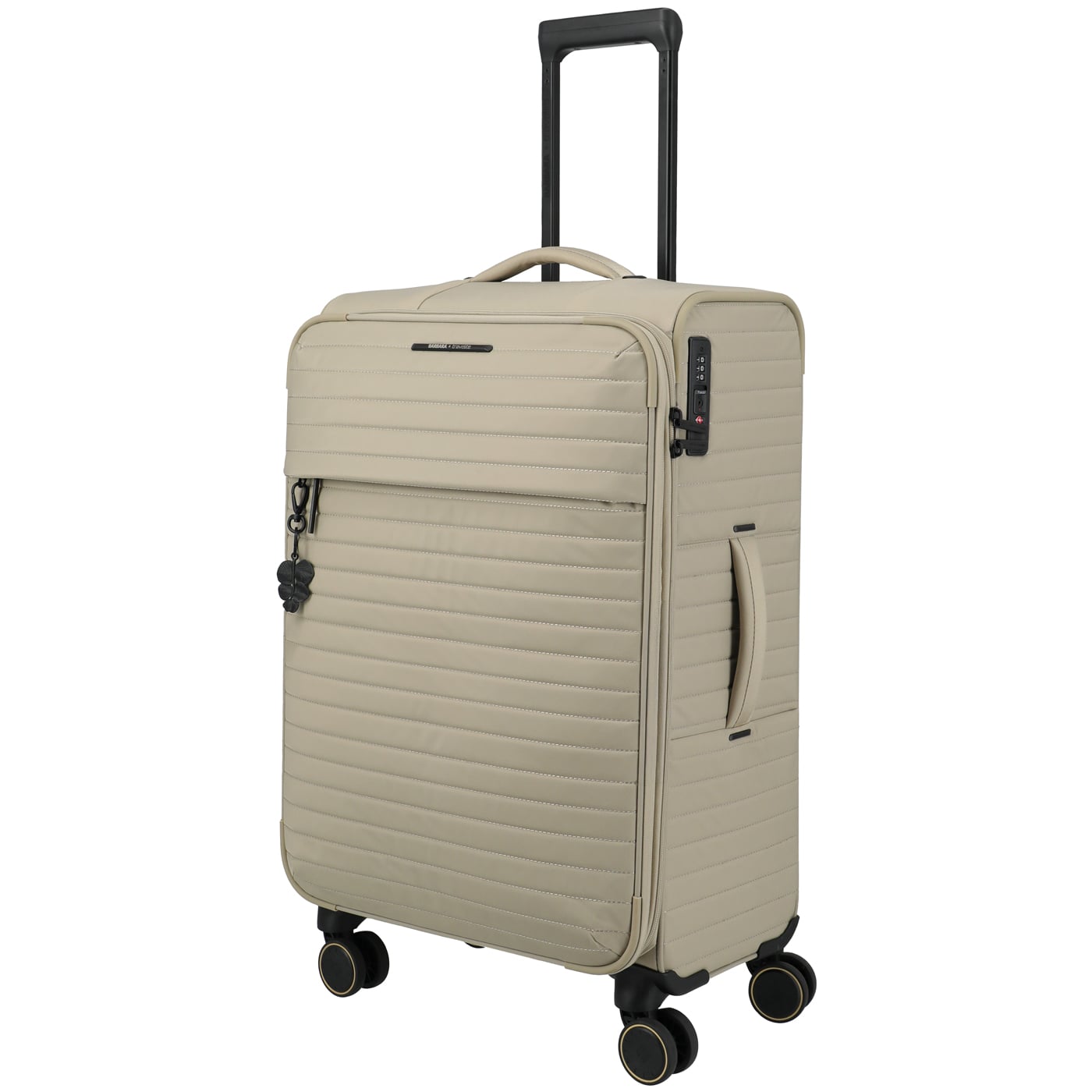 Travelite Trolley Barbara Stepp 4W M erw. 68cm satin nude, 3,20kg leichter Polyester Stoffkoffer, Koffer beige