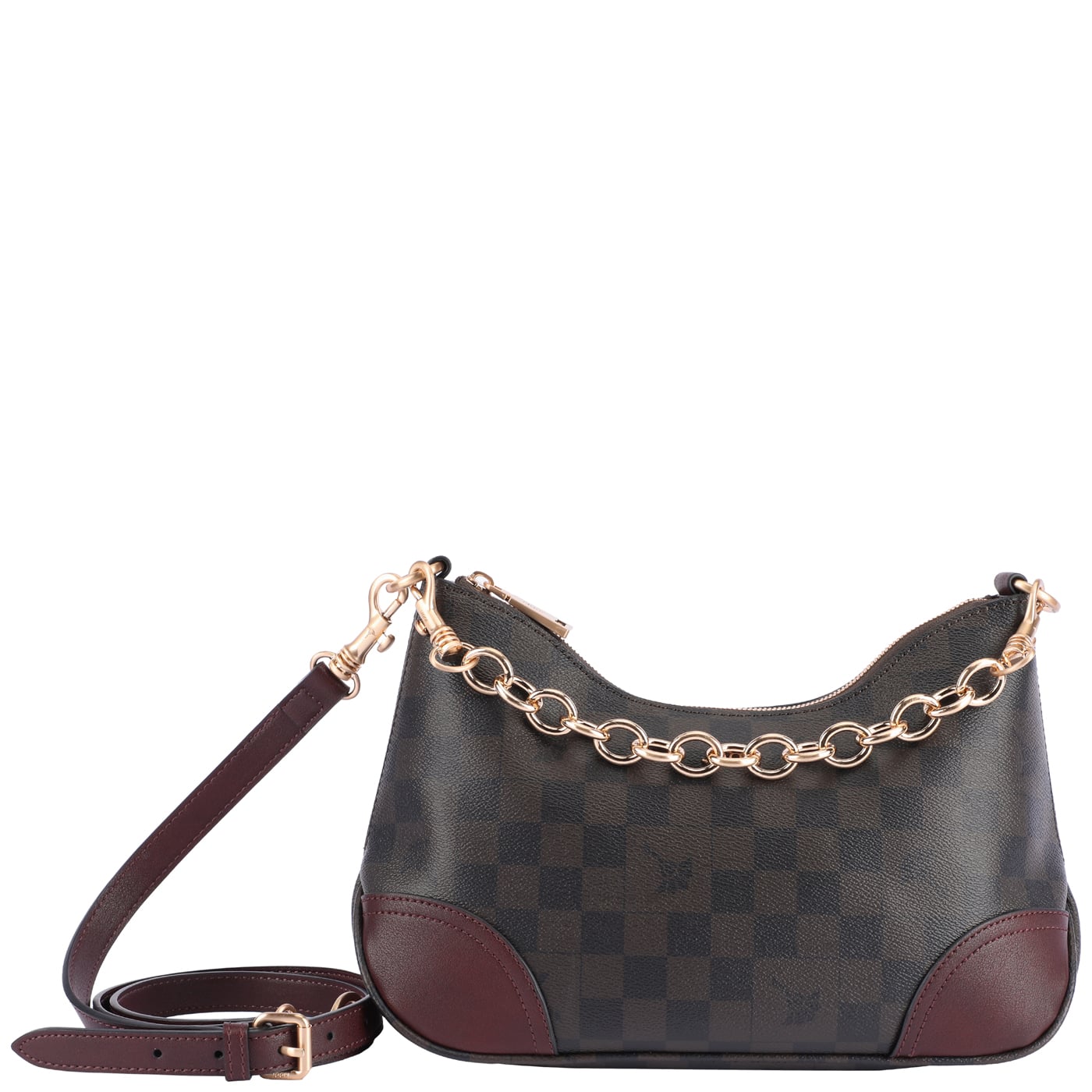 Joop Beuteltasche Piazza Edition Aimee Shoulderbag MHZ burgundy, Damen Handtasche braun aus Kunstleder
