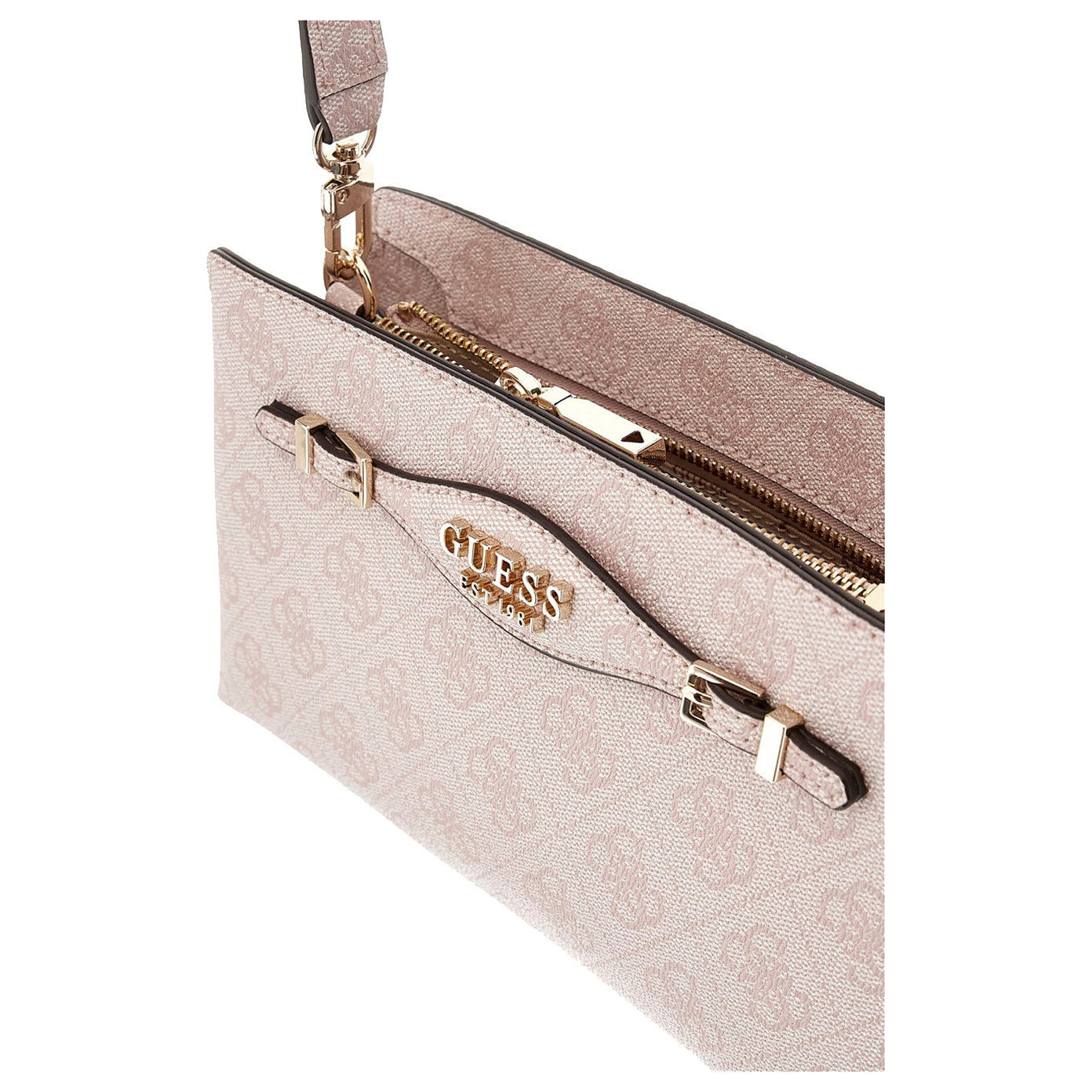 Bruine GUESS Schoudertas KATYA CROSSBODY TOP ZIP