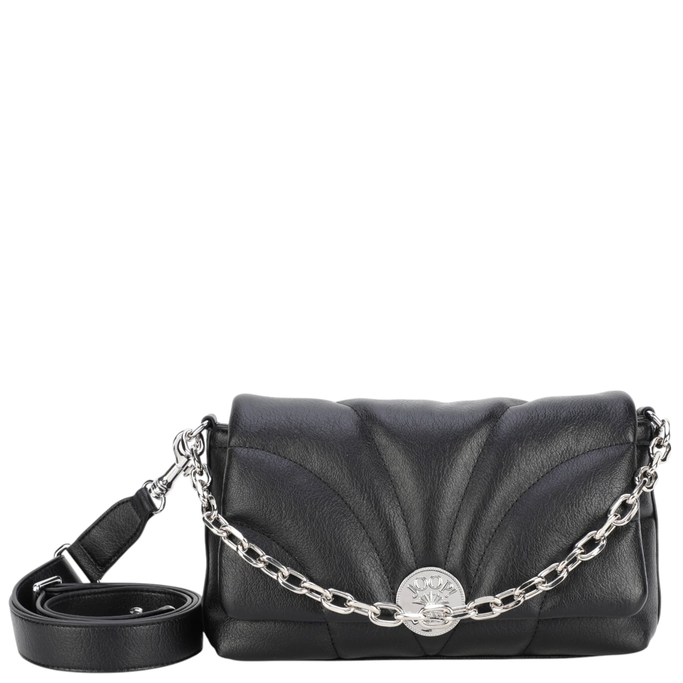 Joop Jeans Umhängetasche Soave Gal Shoulderbag SHF black, Damen Handtasche schwarz aus Kunstleder