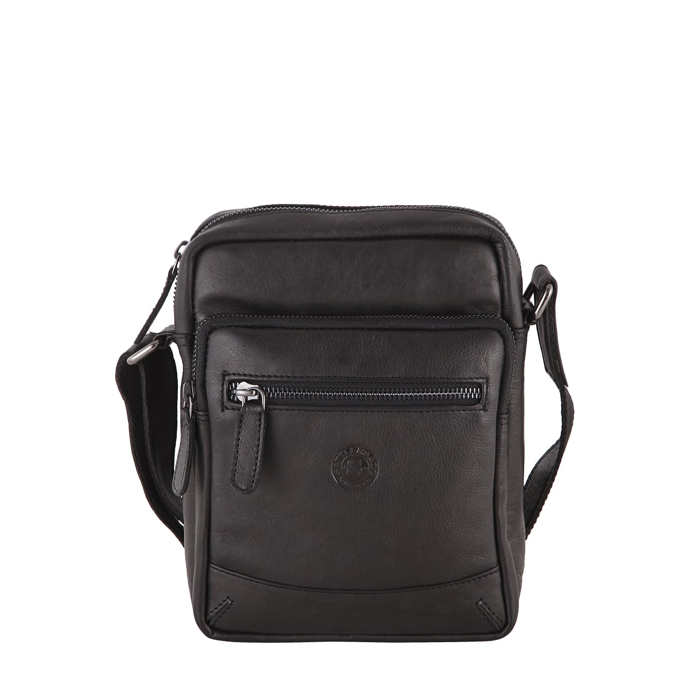 Sattlers & Co. Umhängetasche The Barn Mulano Crossbag M black, Damen Handtasche schwarz aus Leder