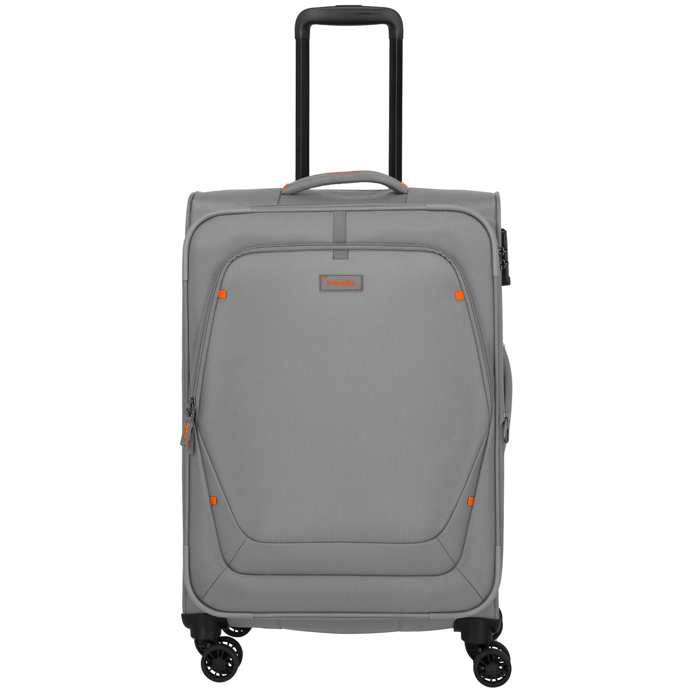 Travelite Trolley Umbria 4w M exp. 67cm smoky grey, 2,80kg leichter Nylon Stoffkoffer, Koffer grau