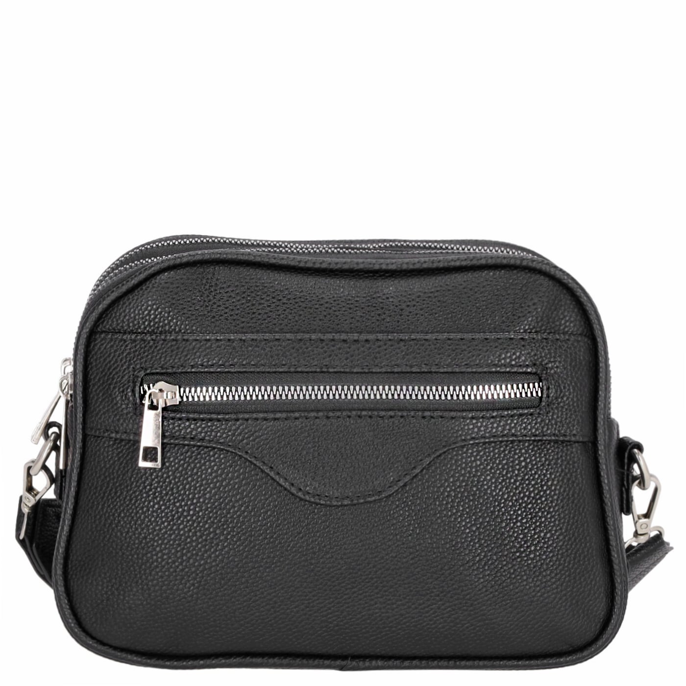 New Bags Umhängetasche NB-3178 black, Damen Handtasche schwarz aus Kunstleder