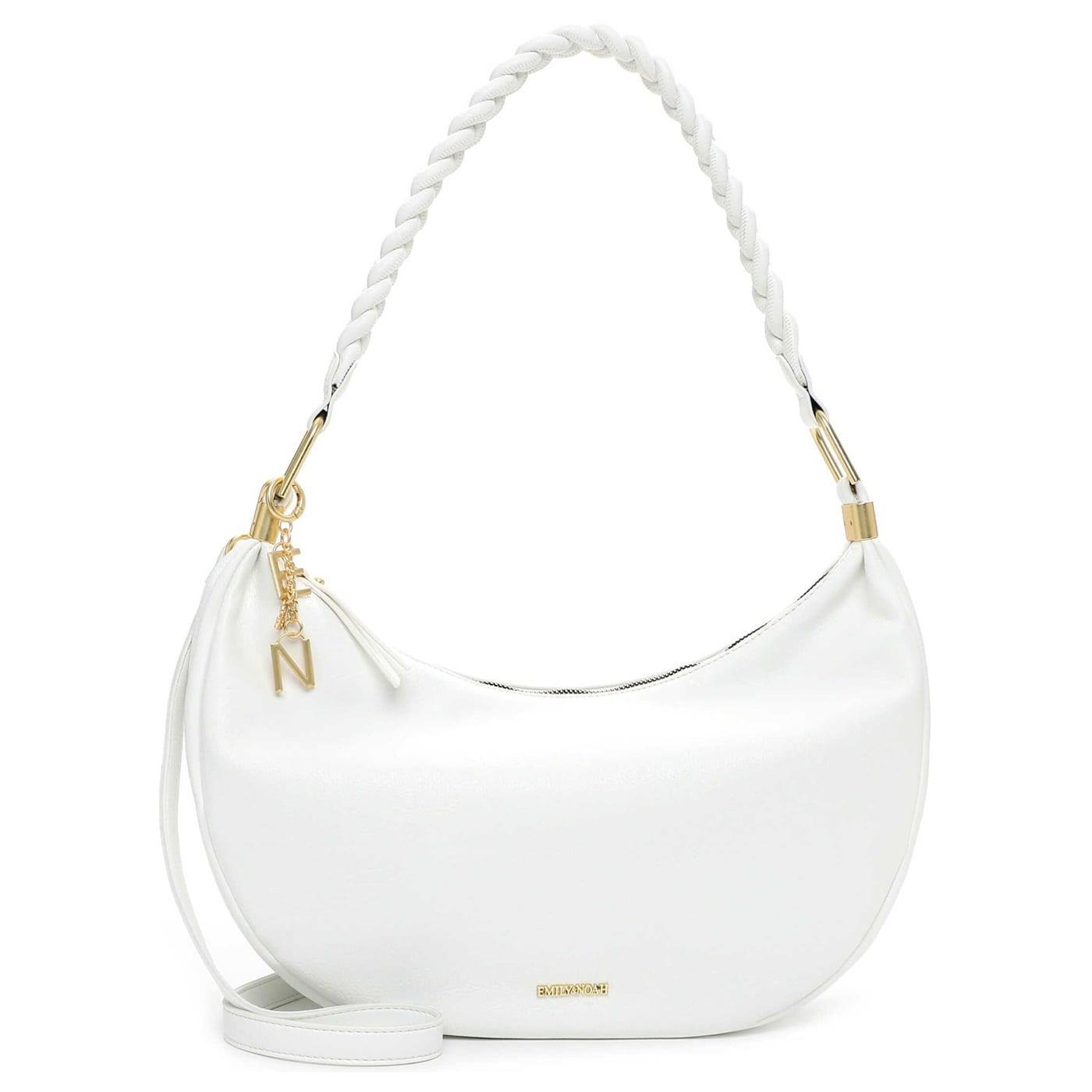 Emily & Noah Beuteltasche Judith M white, Damen Handtasche weiss aus Kunstleder