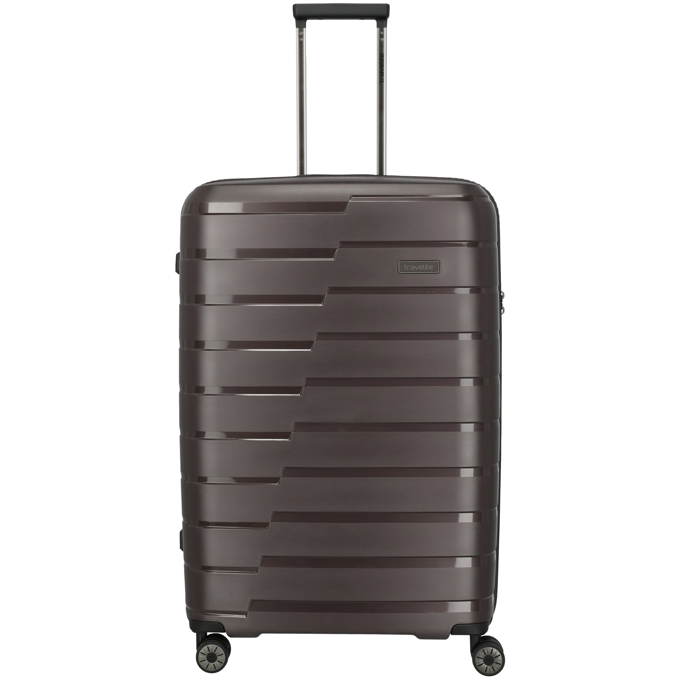 Travelite Trolley Air Base 4W L 77cm coffee, 3,50kg leichter Polypropylen Hartschalenkoffer, Koffer braun
