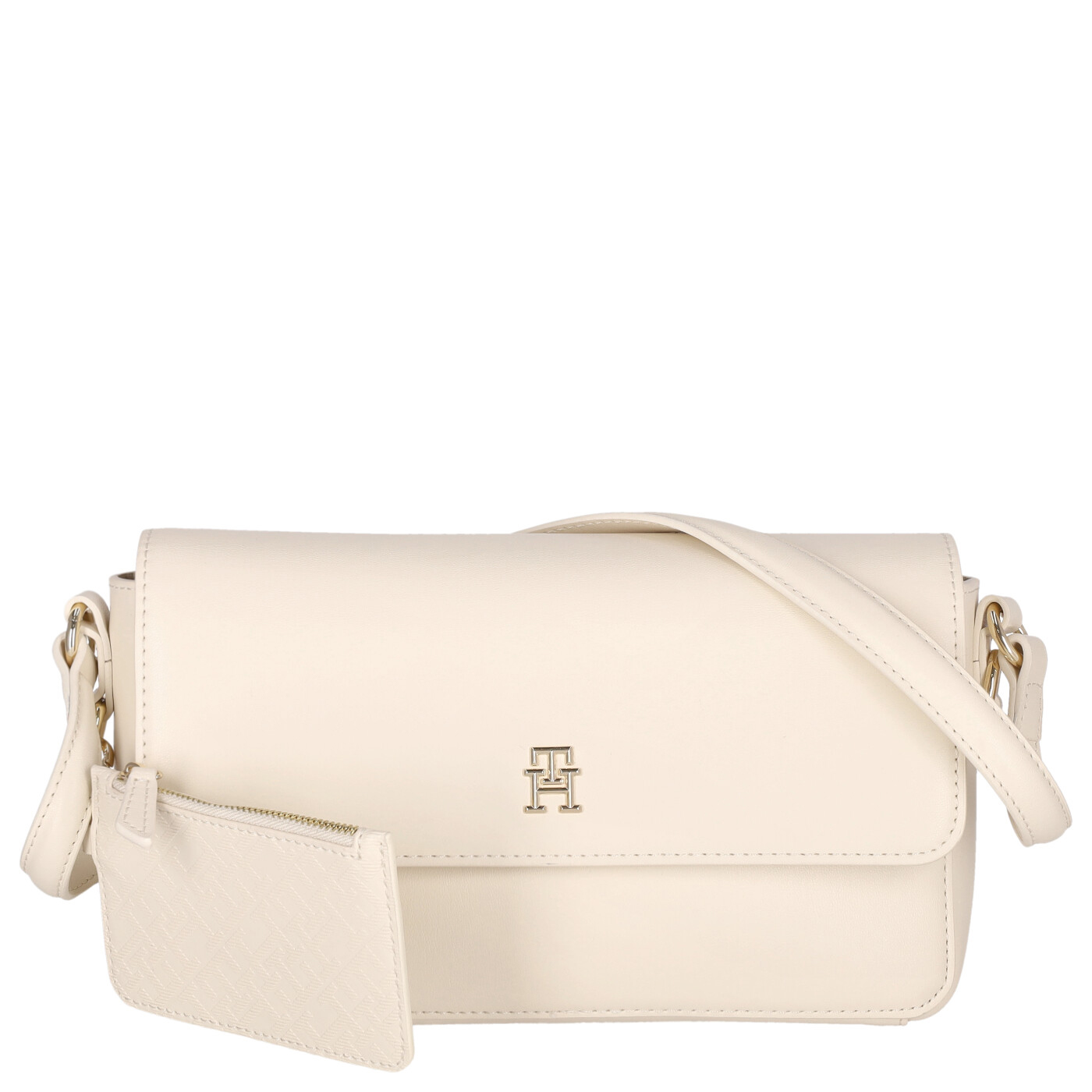 Tommy Hilfiger Umhängetasche TH Distinct Conv Crossover sugarcane, Damen Handtasche weiss aus Kunstleder