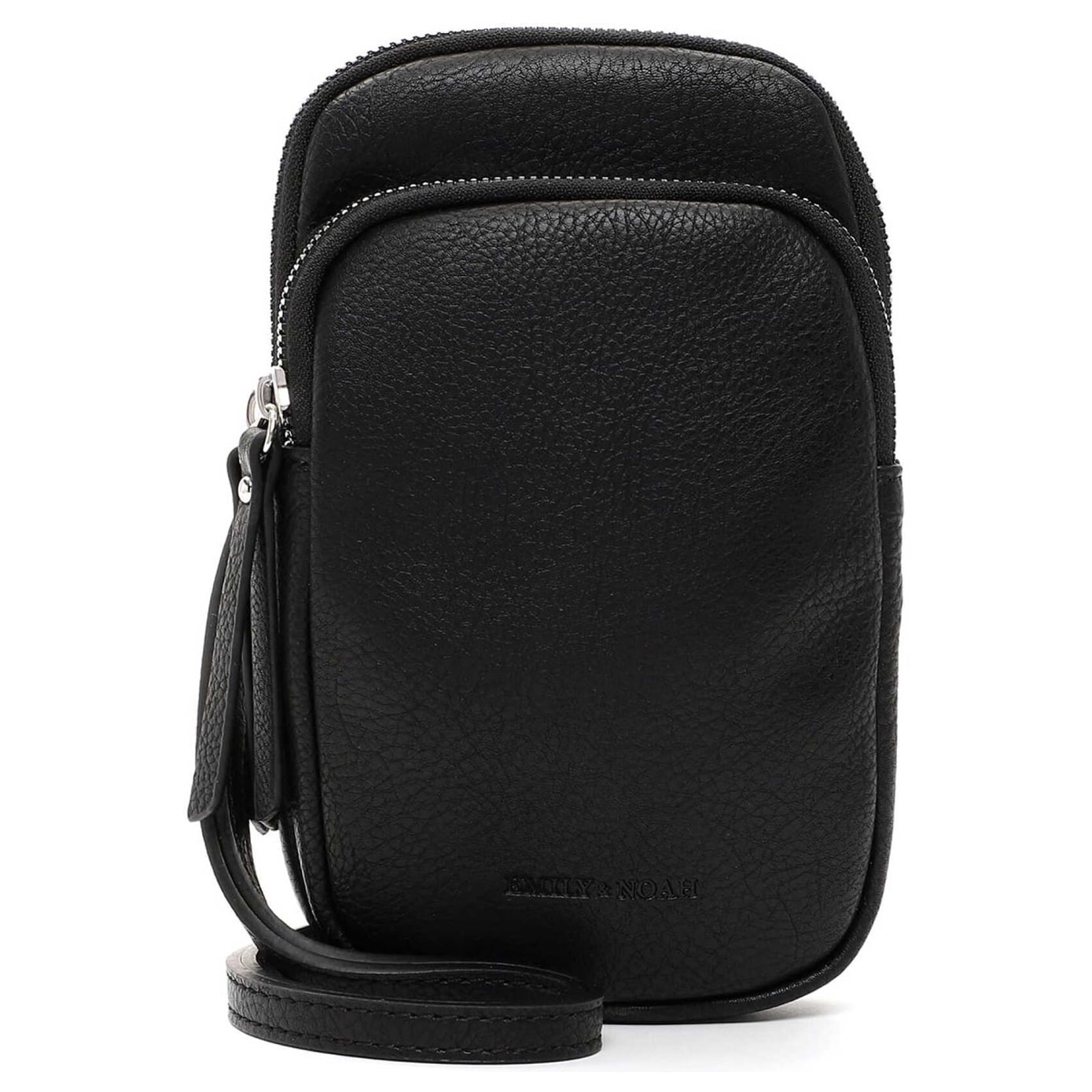 Emily & Noah Umhängetasche Emma Handyetui 62485 black, Damen Handtasche schwarz aus Kunstleder