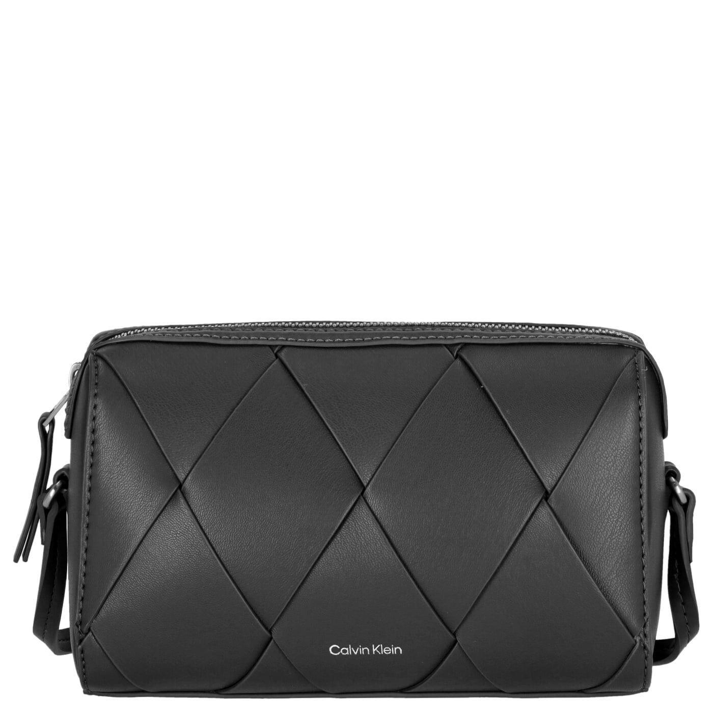 Calvin Klein Umhängetasche CK Woven Camera Bag black, Damen Handtasche schwarz aus Kunstleder