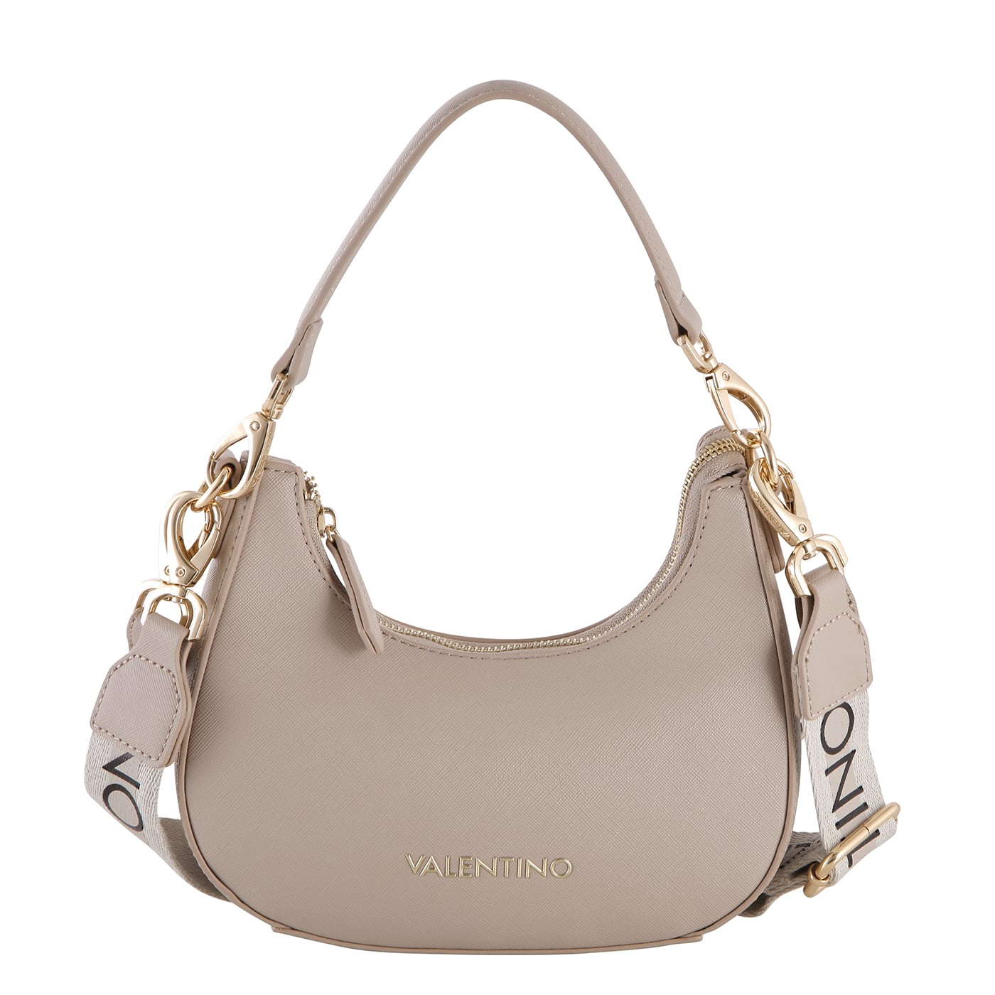 Valentino Beuteltasche Zero Re beige, Damen Handtasche beige aus Kunstleder