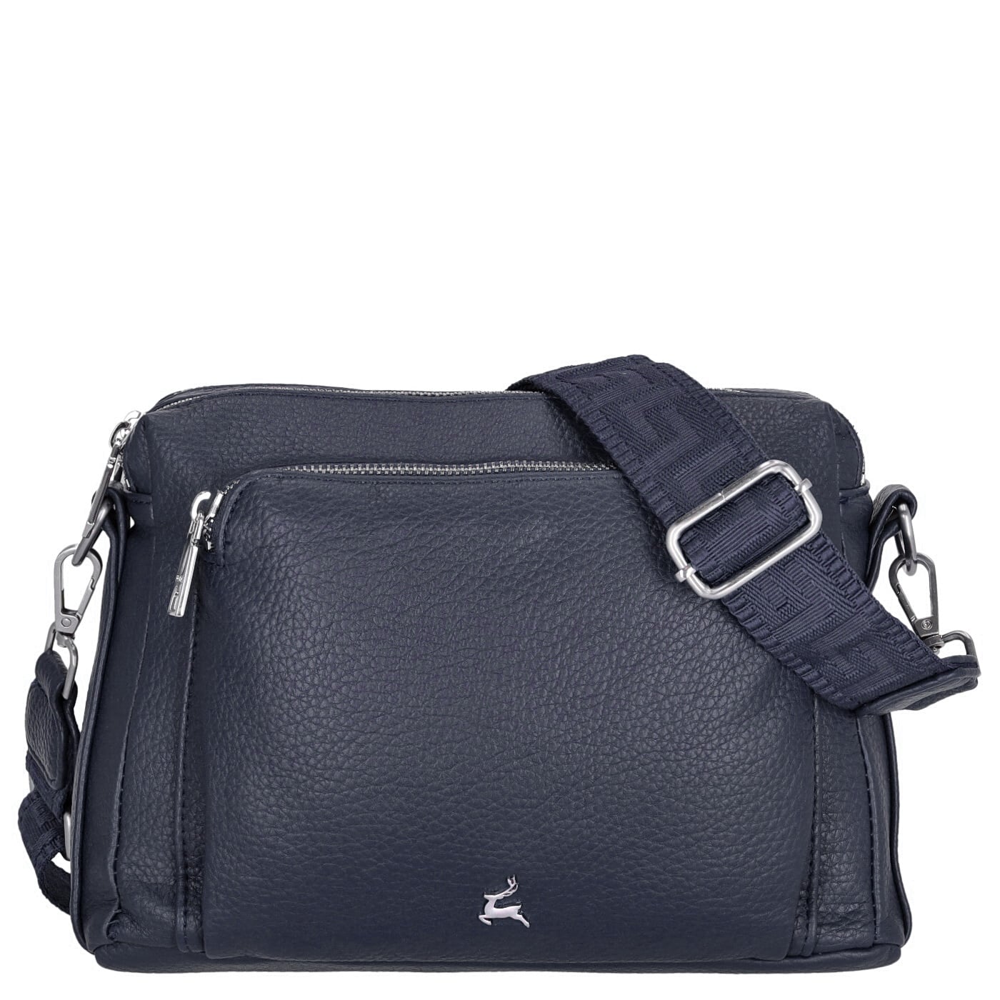 Prato Umhängetasche S950-G darkblue, Damen Handtasche blau aus Kunstleder