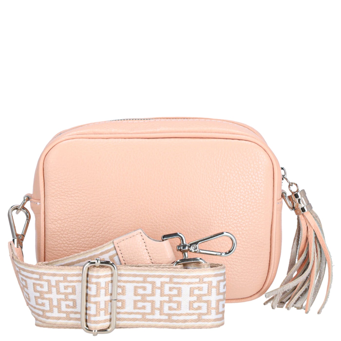 KENORADA Umhängetasche T3 rosa, Damen Handtasche rosa aus Leder