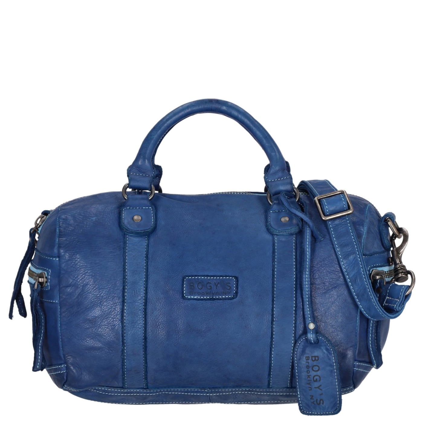 Bogy's Henkeltasche New Jersey 11773 blue, Damen Handtasche blau aus Leder