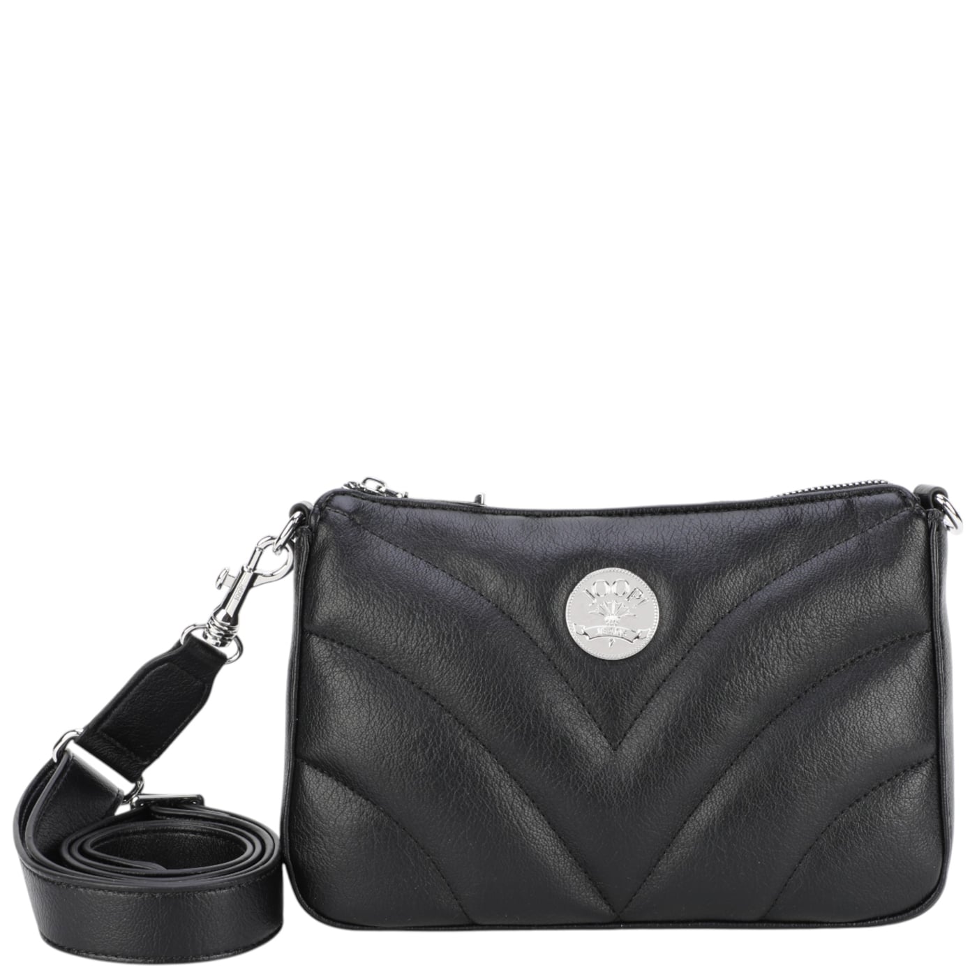 Joop Jeans Umhängetasche Soave Jasmina Shoulderbag SHZ black, Damen Handtasche schwarz aus Kunstleder