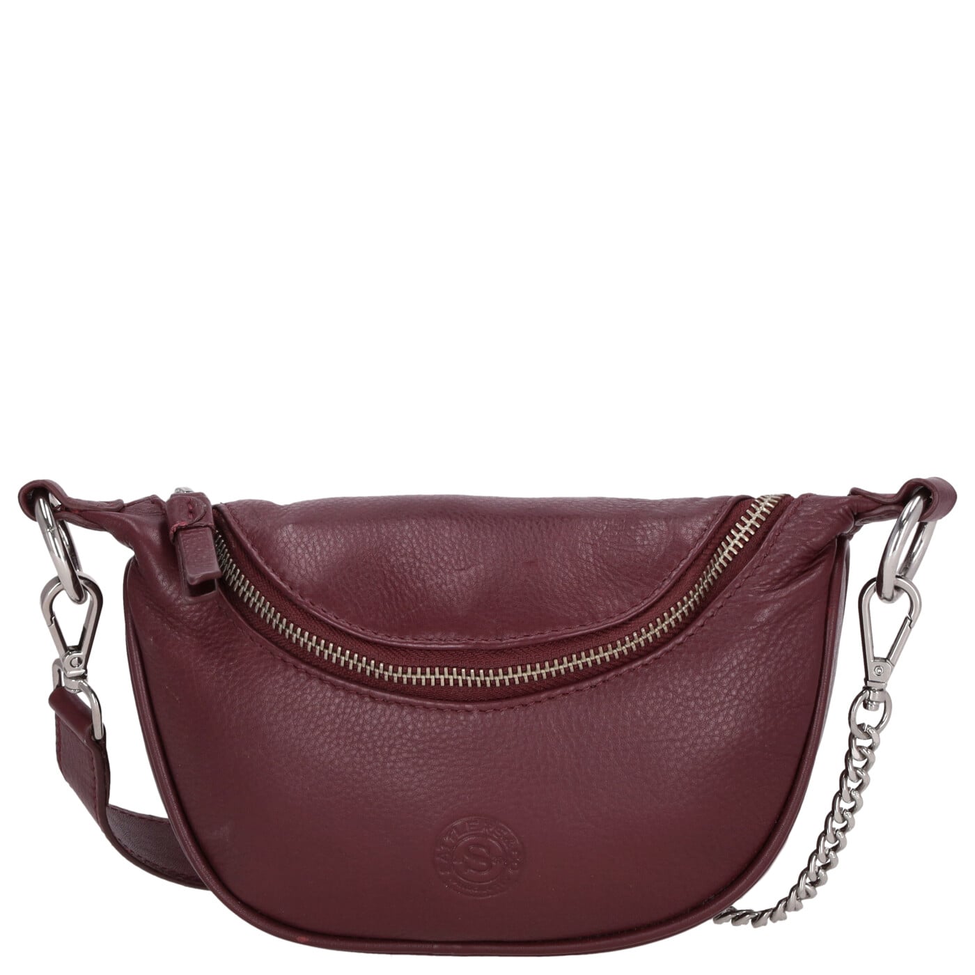 Sattlers & Co. Umhängetasche The Smooth Poduntir Chain Bag bordo, Damen Handtasche rot aus Leder