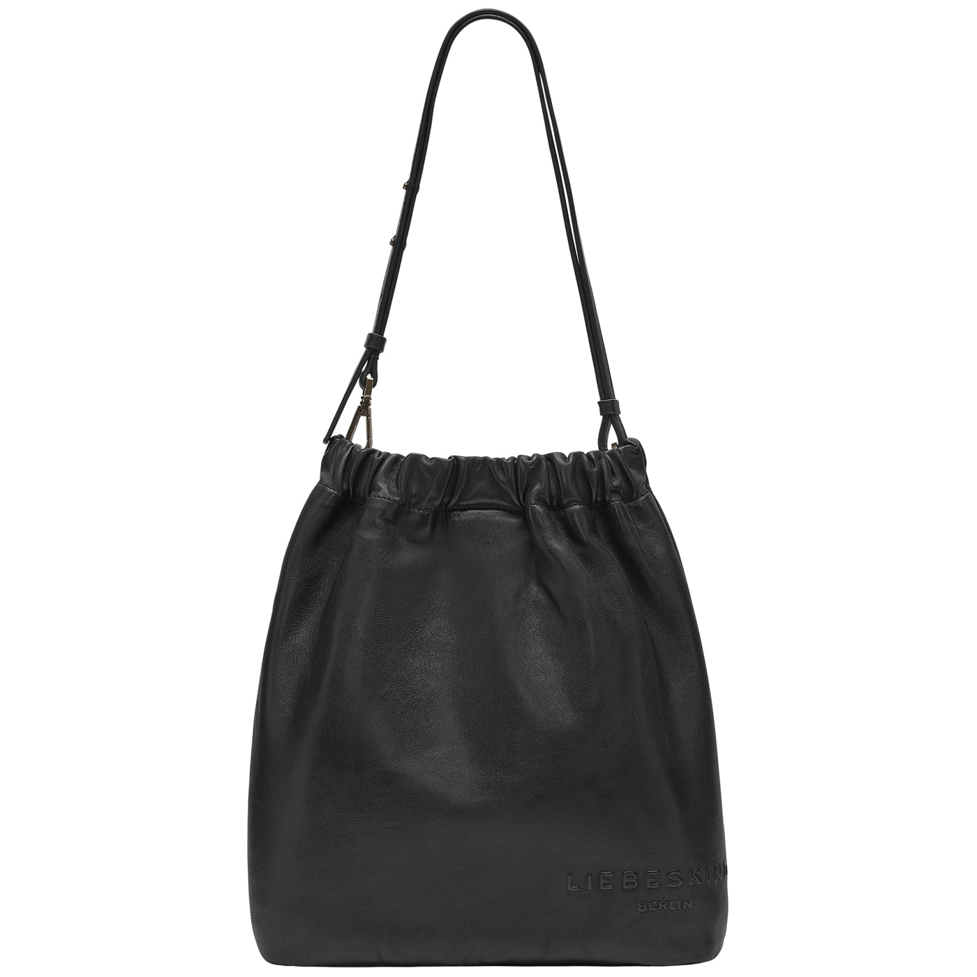 Liebeskind Berlin Beuteltasche Cloud Hobo M black, Damen Handtasche schwarz aus Leder