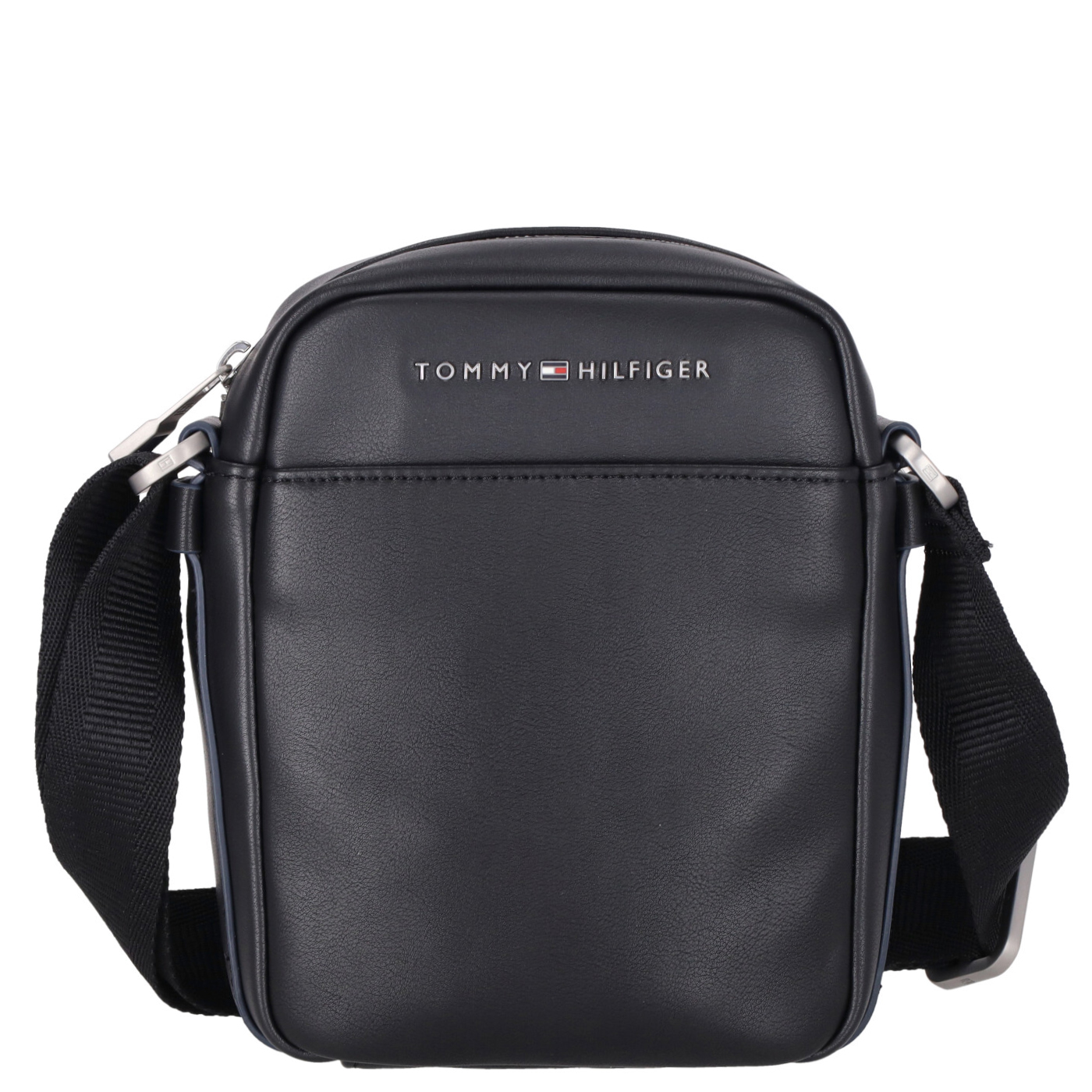 Tommy Hilfiger Umhängetasche City Mini Reporter black, Damen Handtasche schwarz aus Kunstleder