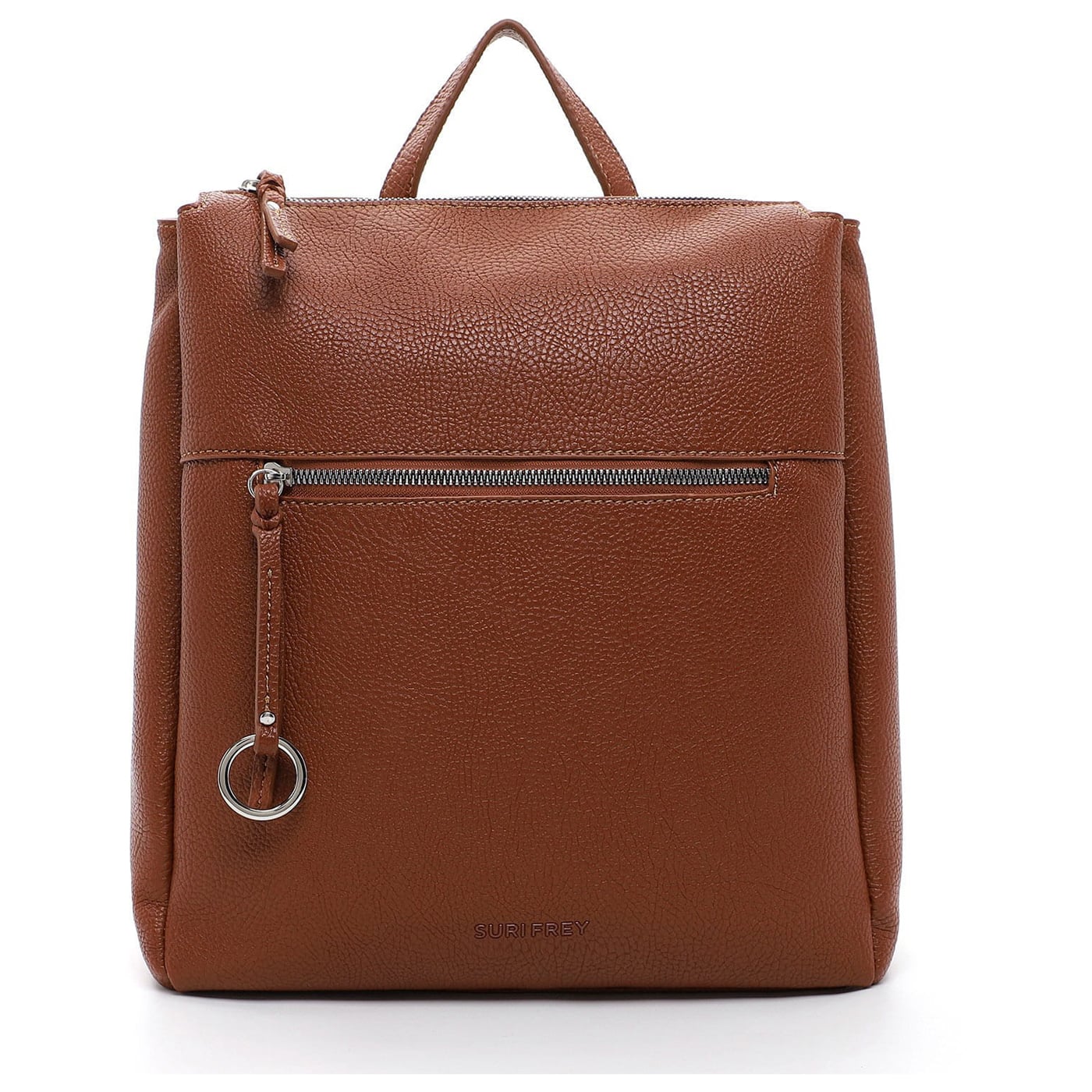 Suri Frey Damenrucksack SFY Debby cognac, Damen Handtasche braun aus Kunstleder