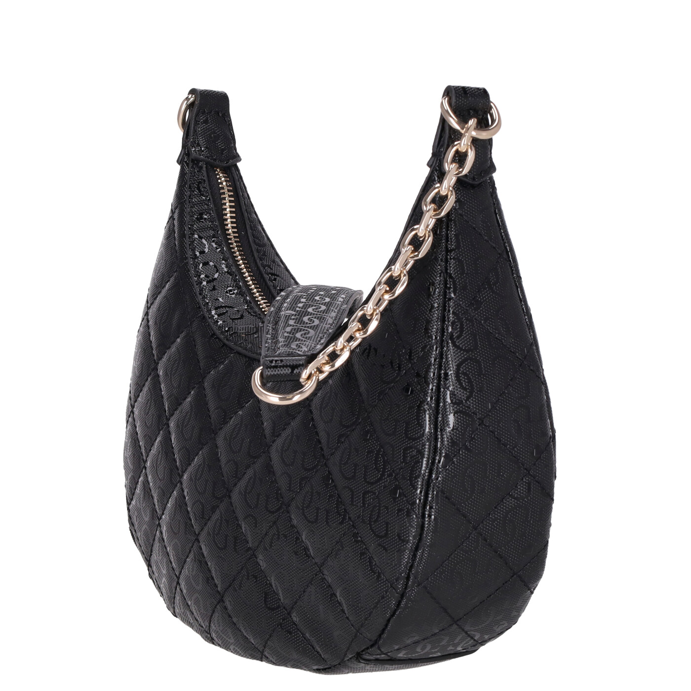 GUESS Women's Bessey Hobo Shoulder Bag | Quilted G-Shine PU With Adjustable Crossbody Strap - View #3
